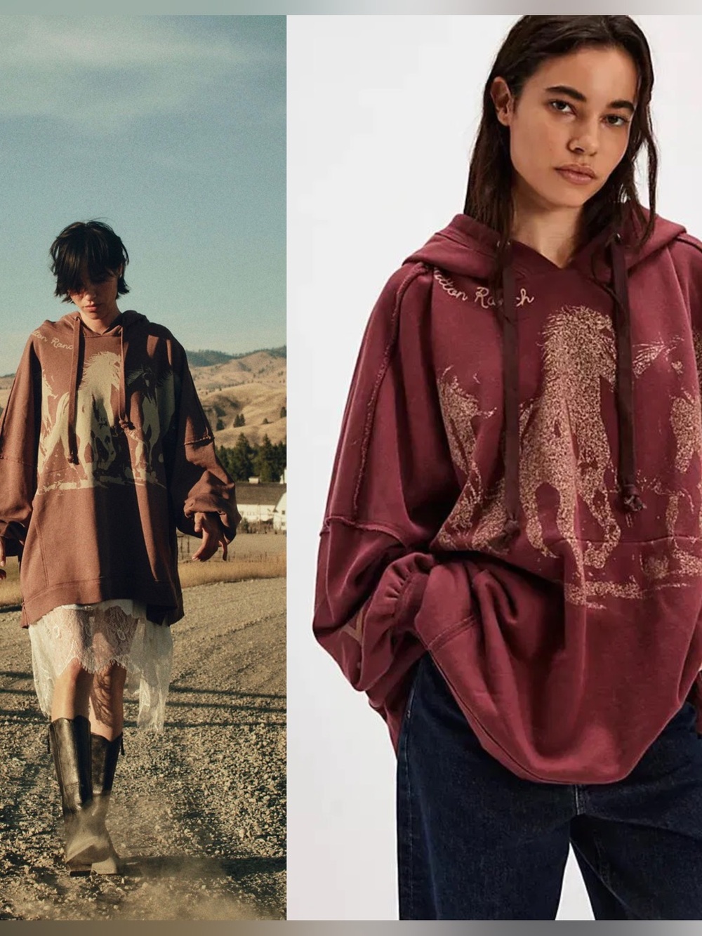 Free People x Yellowstone Dutton Ranch Hoodie Large